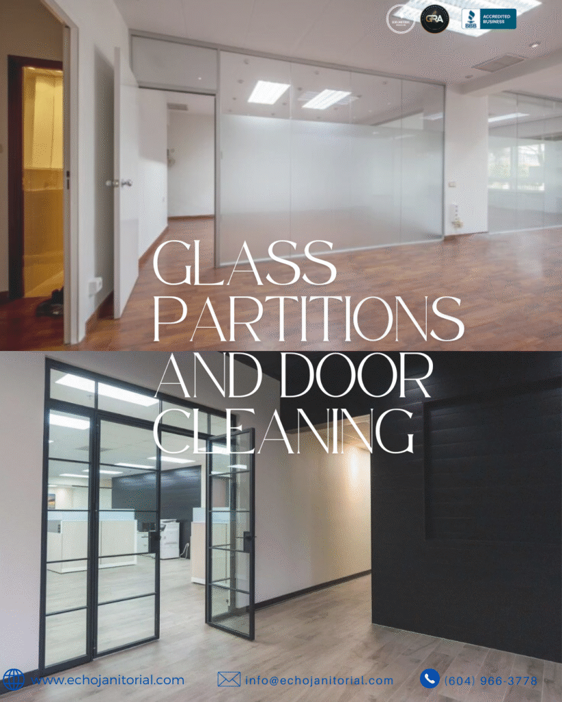 glass partitions and door cleaning